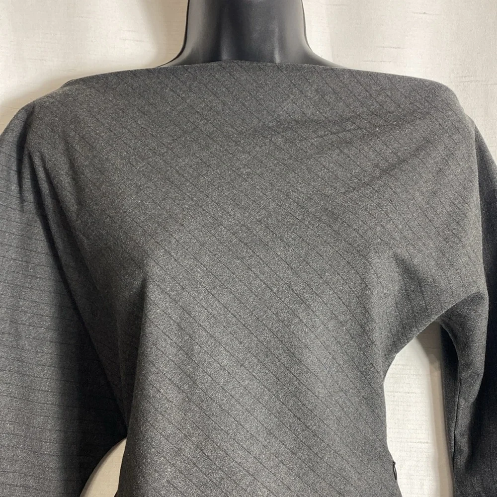 Zara Striped Gray Mini Dress Long Sleeves Size S